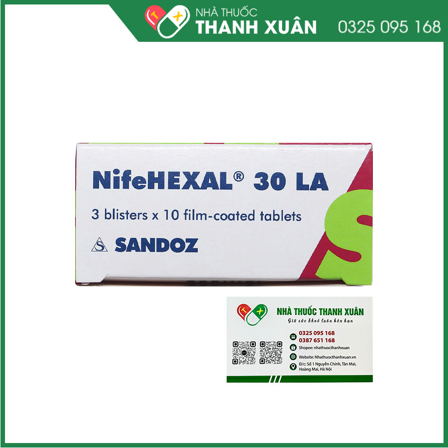 NifeHexal 30 LA điều trị đau thắt ngực, tăng huyết áp, hội chứng Raynaud